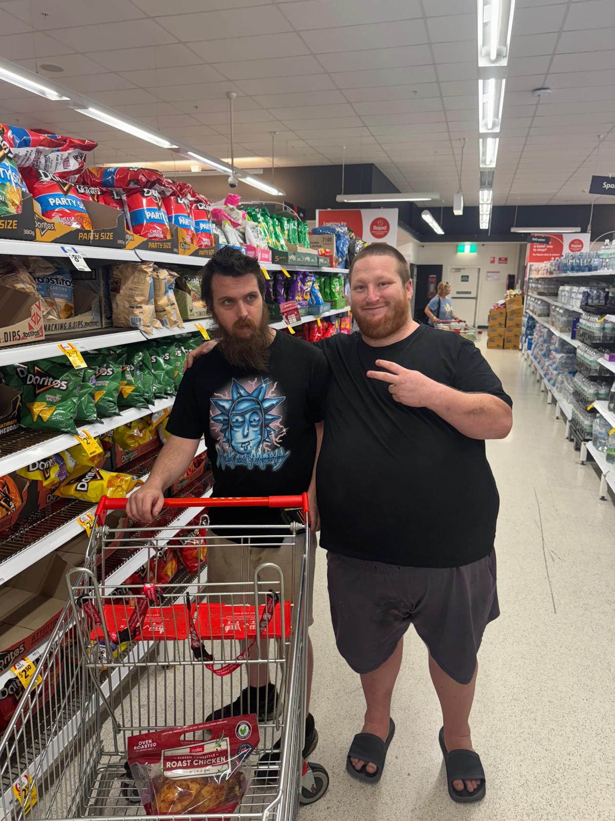 Participants shopping at supermarket