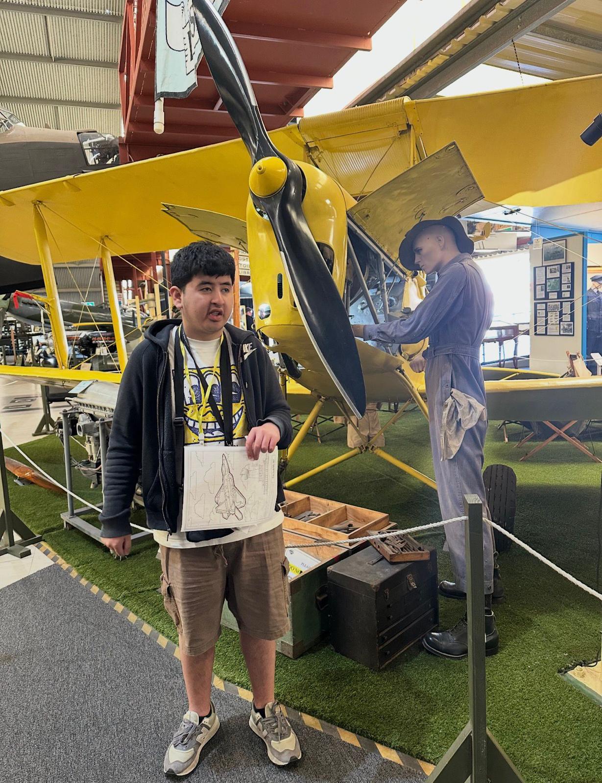 Participant at aviation museum