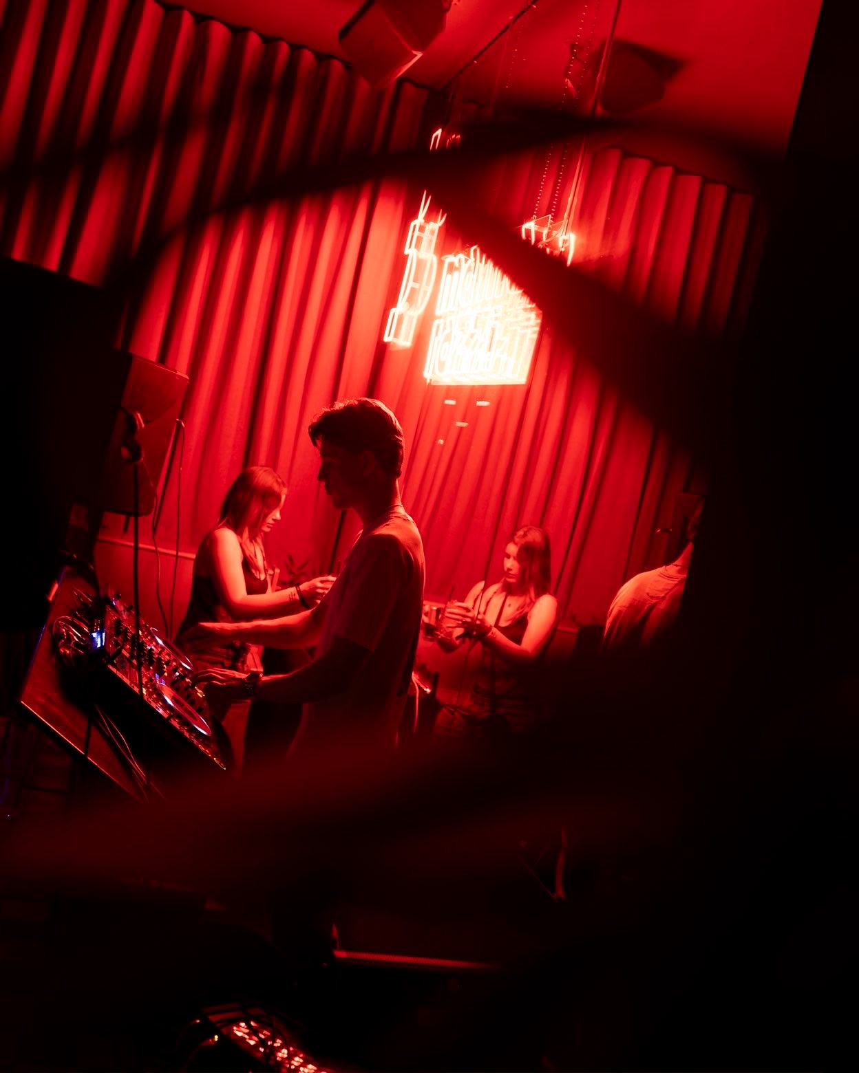 Red neon nightclub moment