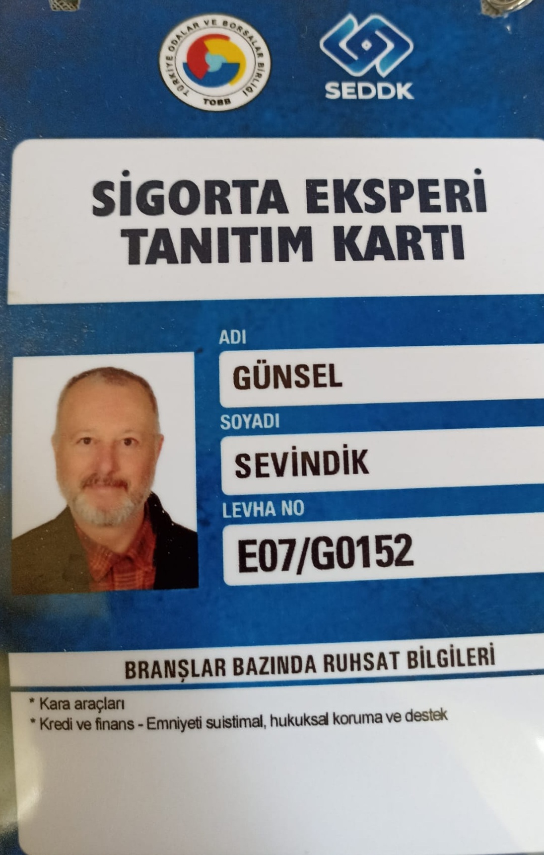 Günsel Sevindik - Sigorta Eksperi Tanıtım Kartı