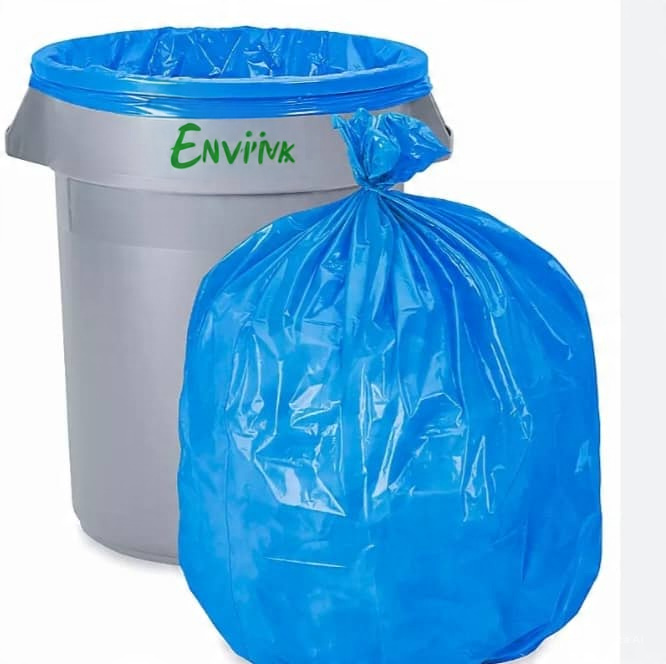 Branded Blue Bin Liners with Enviropak Container
