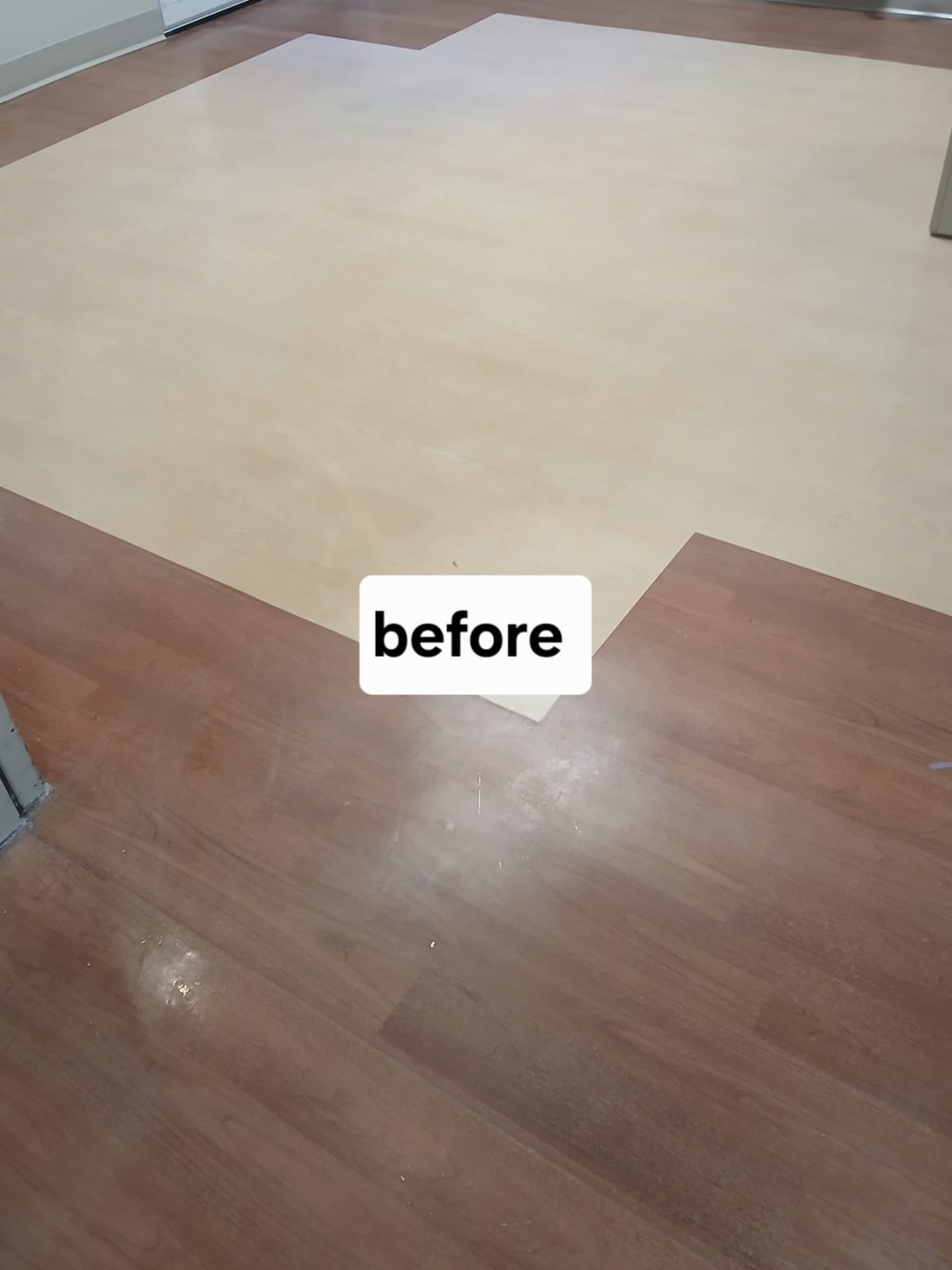 Institutional floor before strip and wax