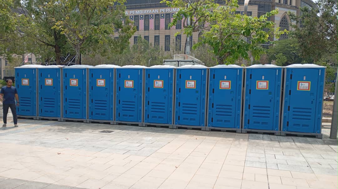EQool Enviro blue portable toilets deployed at Putrajaya government event