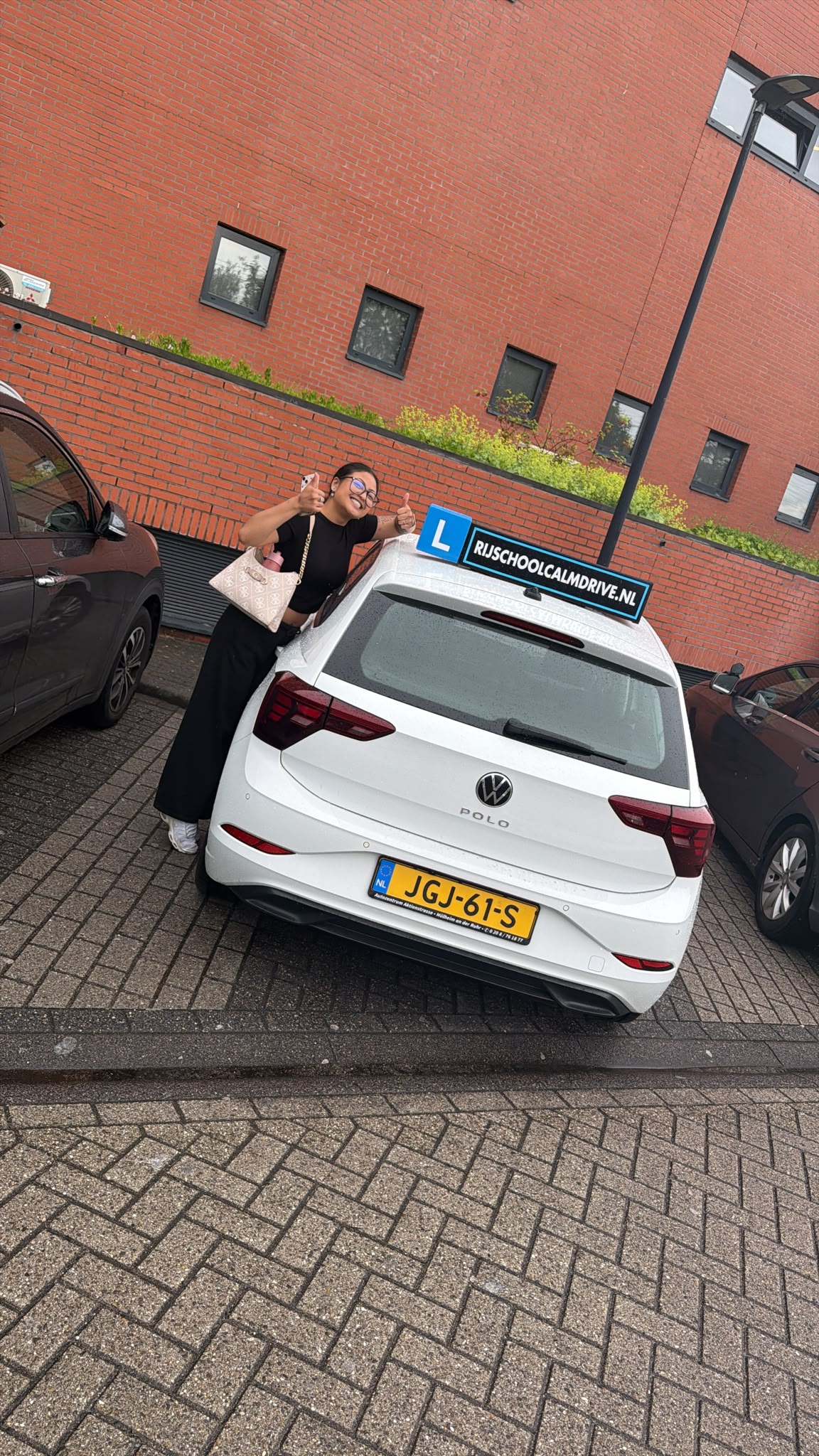 Learner who passed with white car