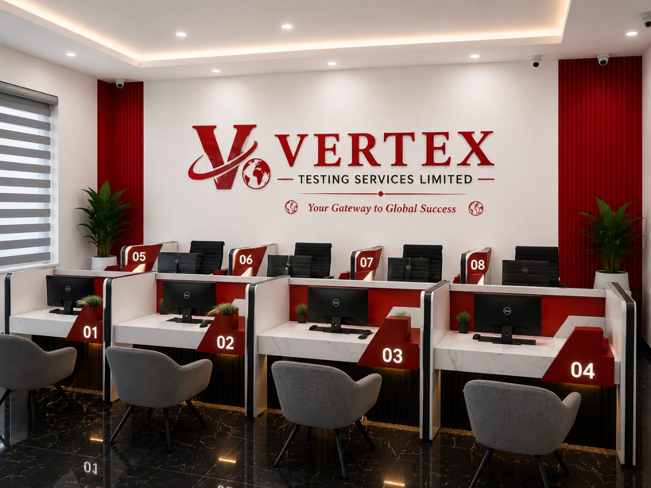 Executive Testing Suites with modern workstations