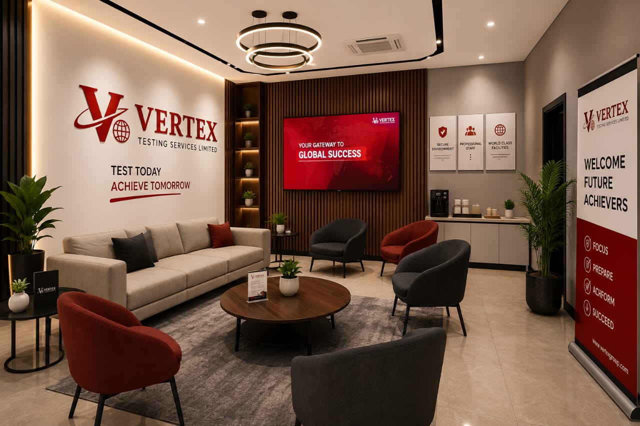 Premium candidate waiting lounge with comfortable seating