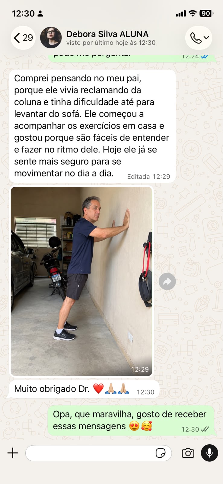 Depoimento de Débora Silva pelo WhatsApp