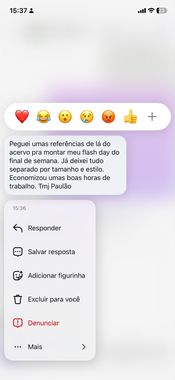 Depoimento sobre uso em flash day