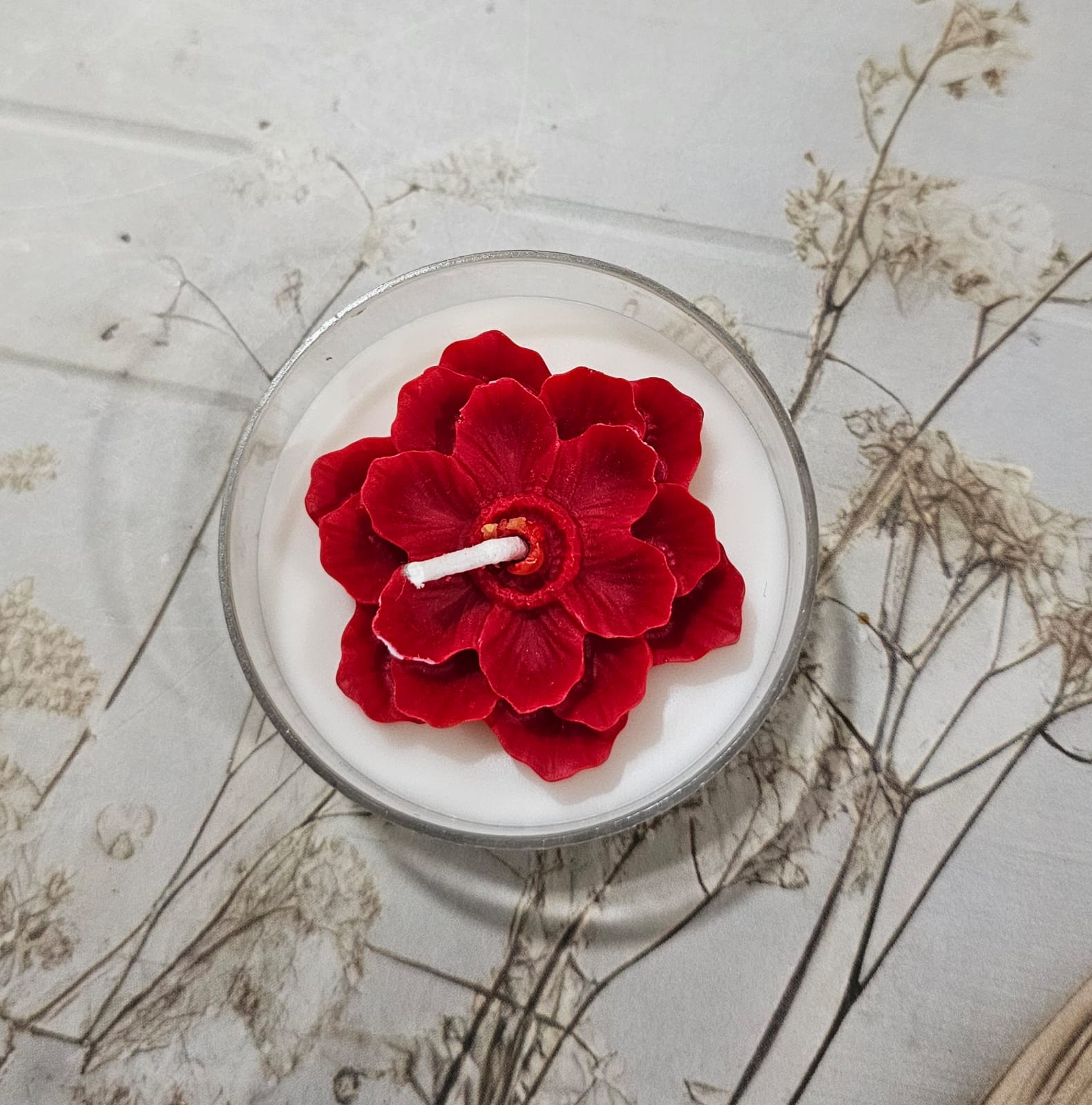 Crimson Rose Blossom Candle