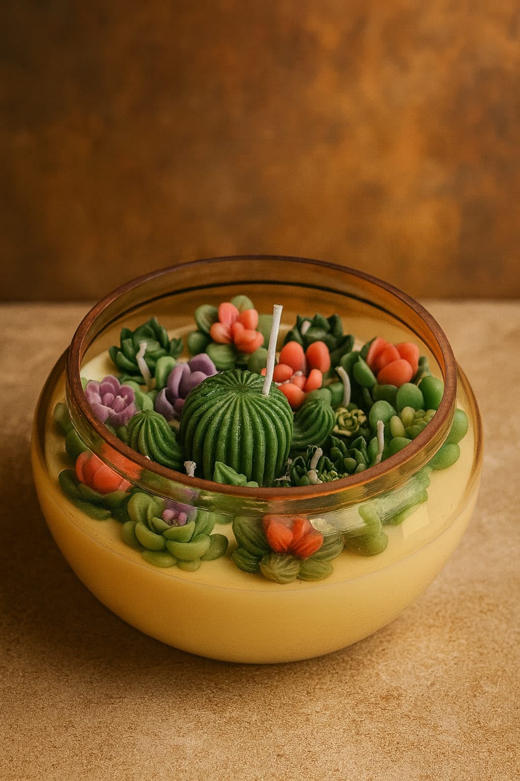 Succulent Garden Bowl Candle