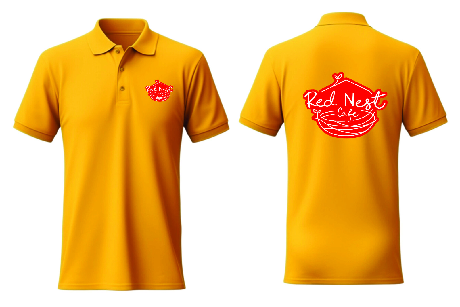 Red Nest Cafe branded polo shirt