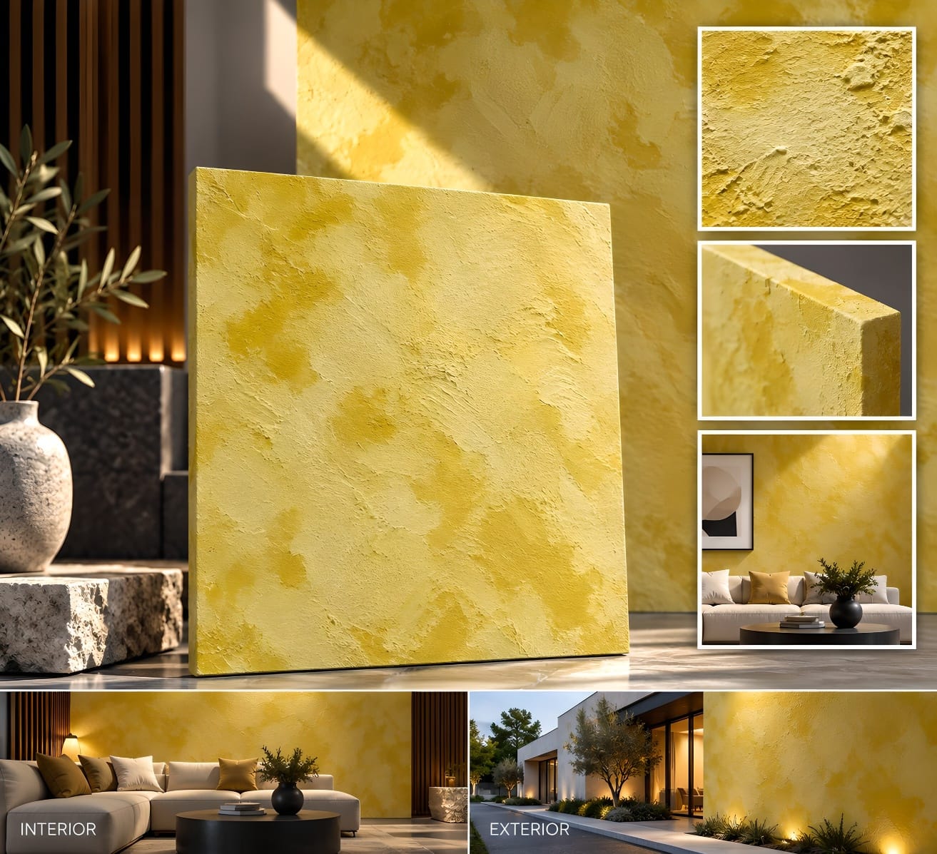 Sunlit Ochre decorative wall texture