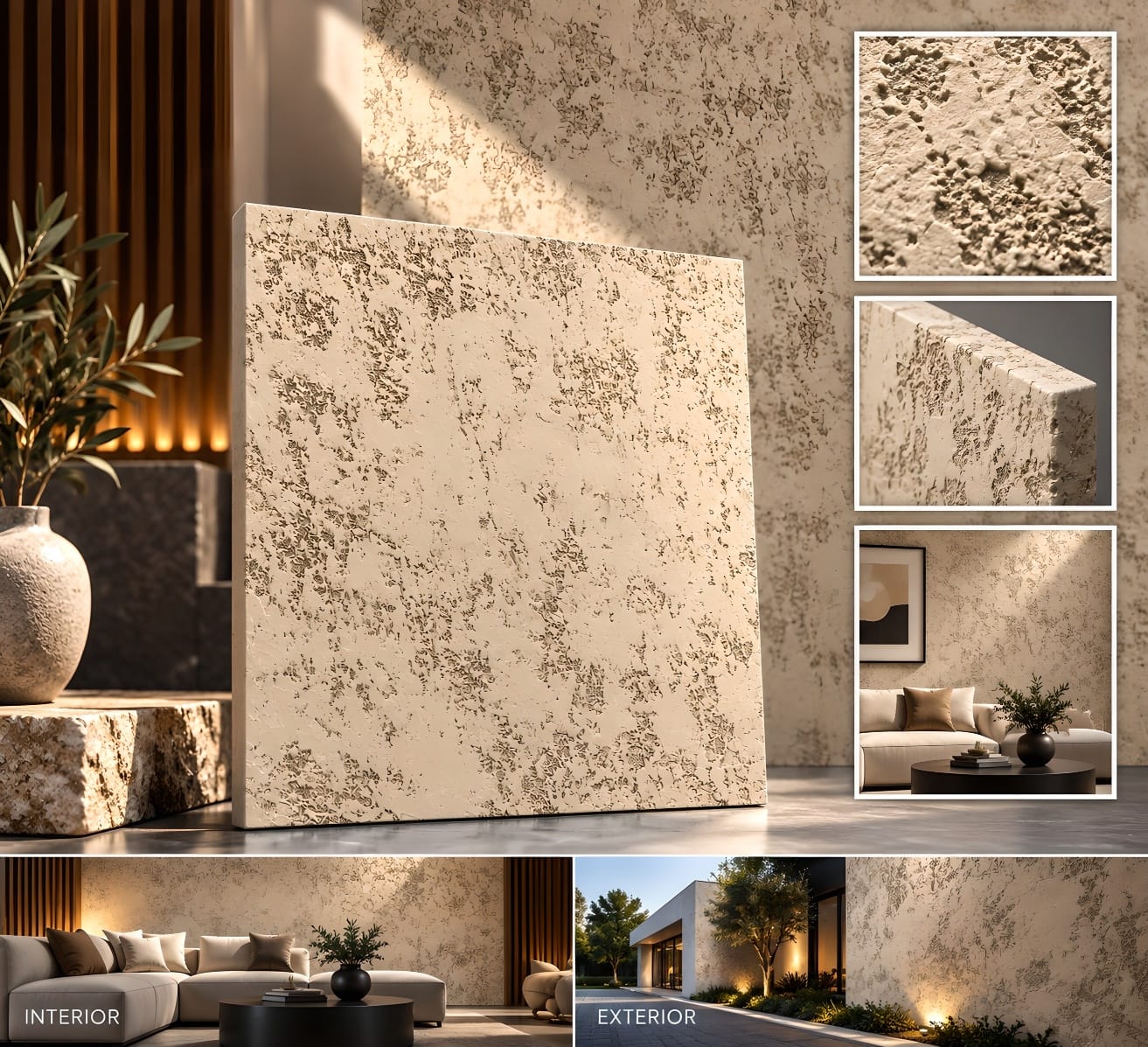 Etched Limestone decorative wall texture