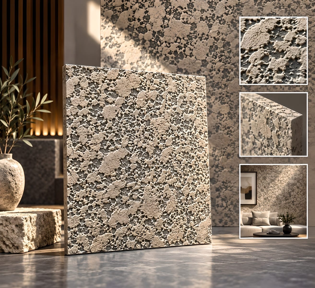Charcoal Flake decorative wall texture