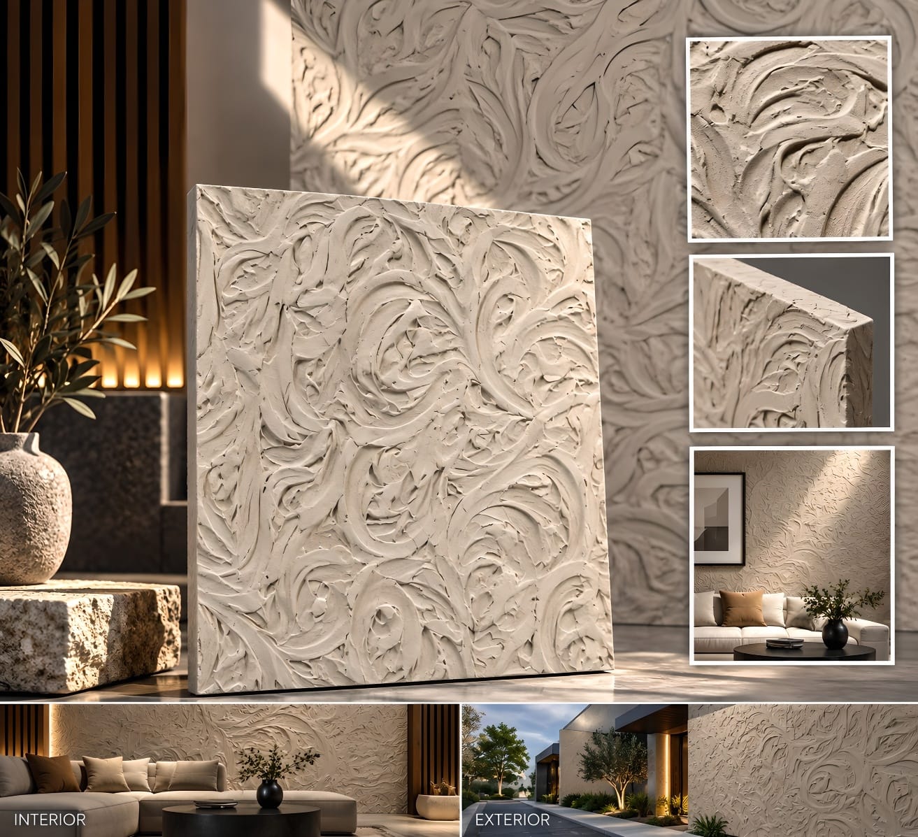 Sculpted Swirl decorative wall texture