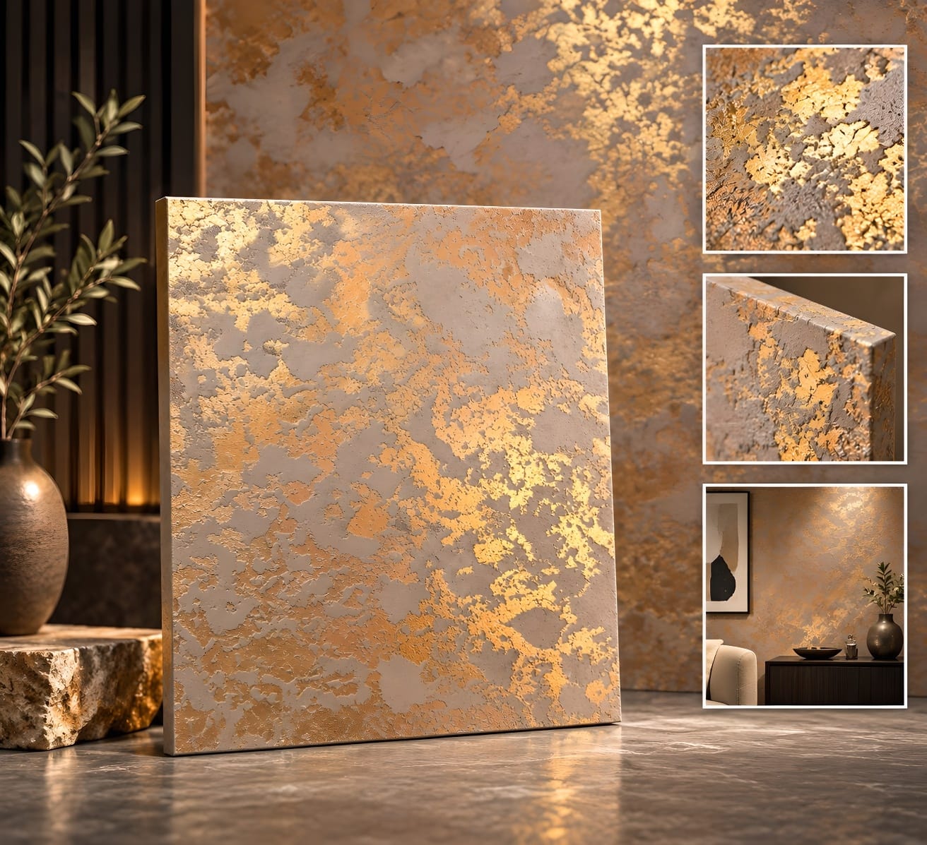 Golden Patina decorative wall texture