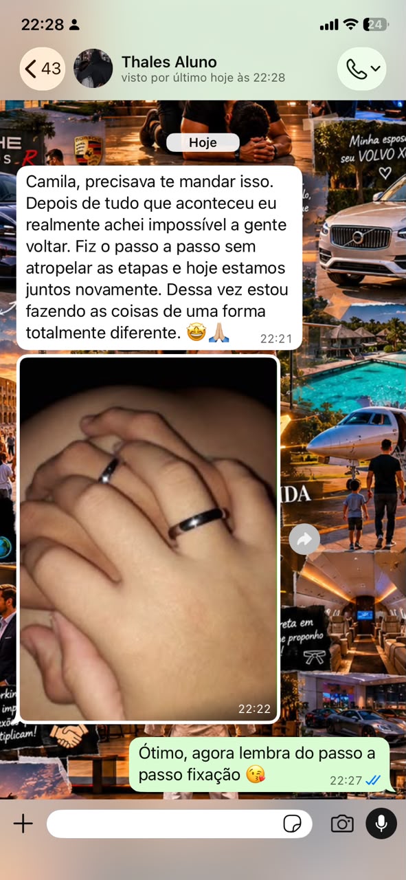Depoimento real de aluno — reconciliação após seguir o passo a passo
