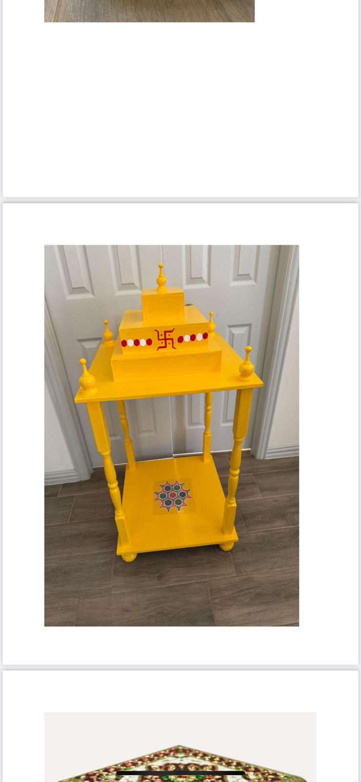 Yellow Pooja Mandap Table