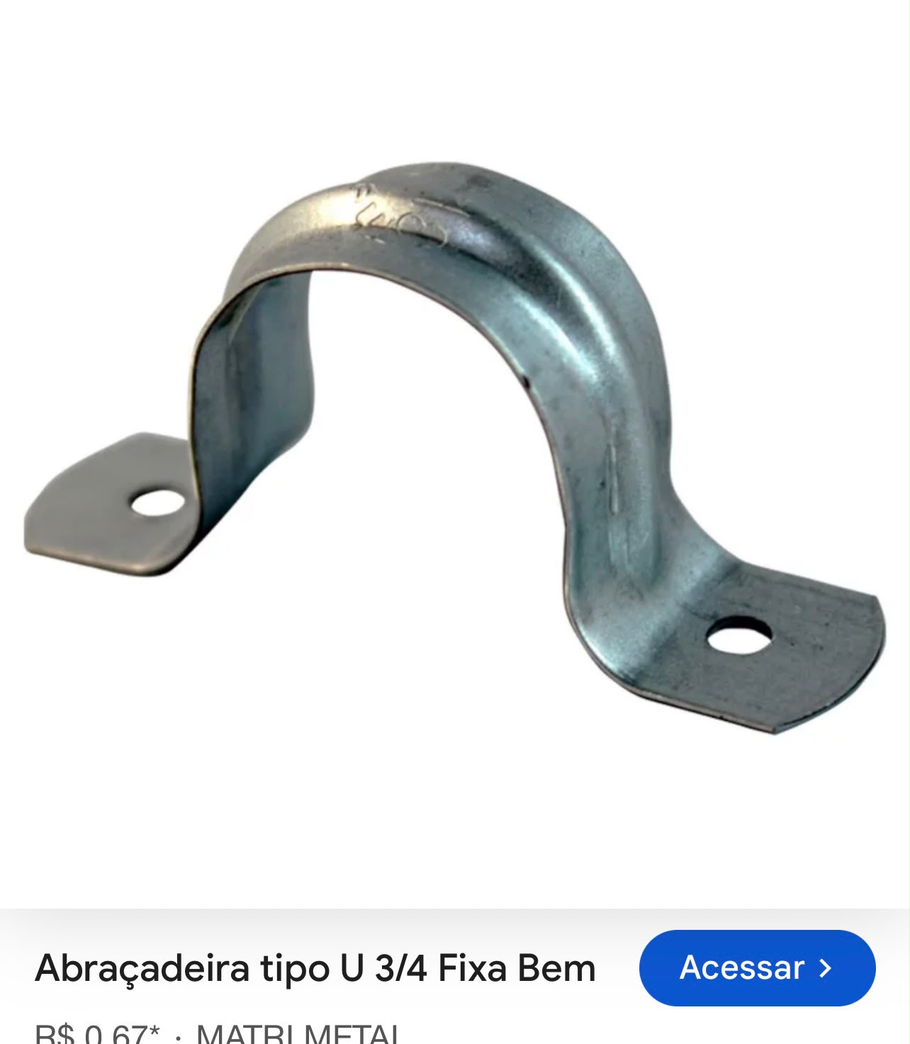 Abraçadeira Tipo U 3/4 Fixa Bem