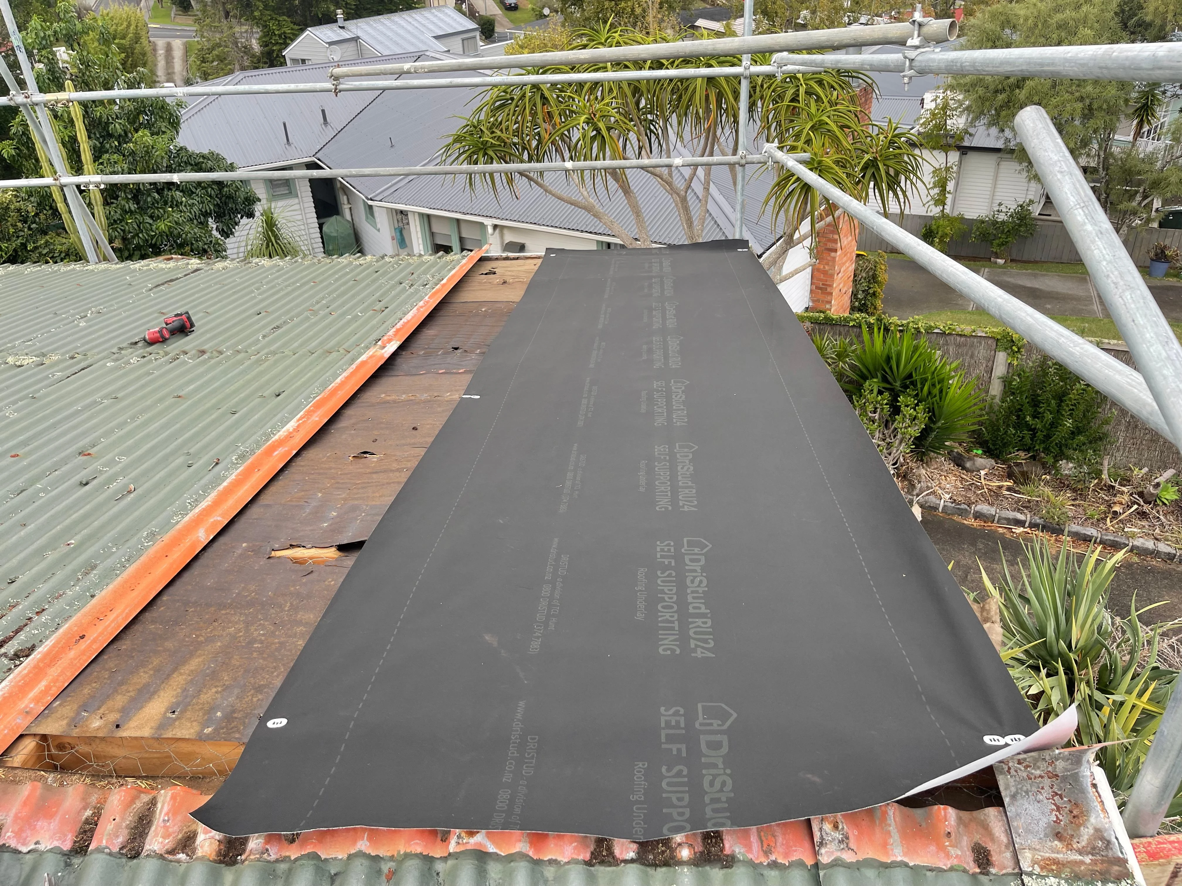 Roof prep and underlay