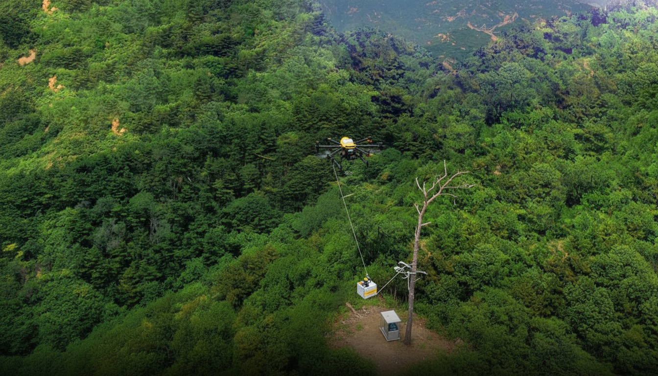 Drone delivering package to remote location
