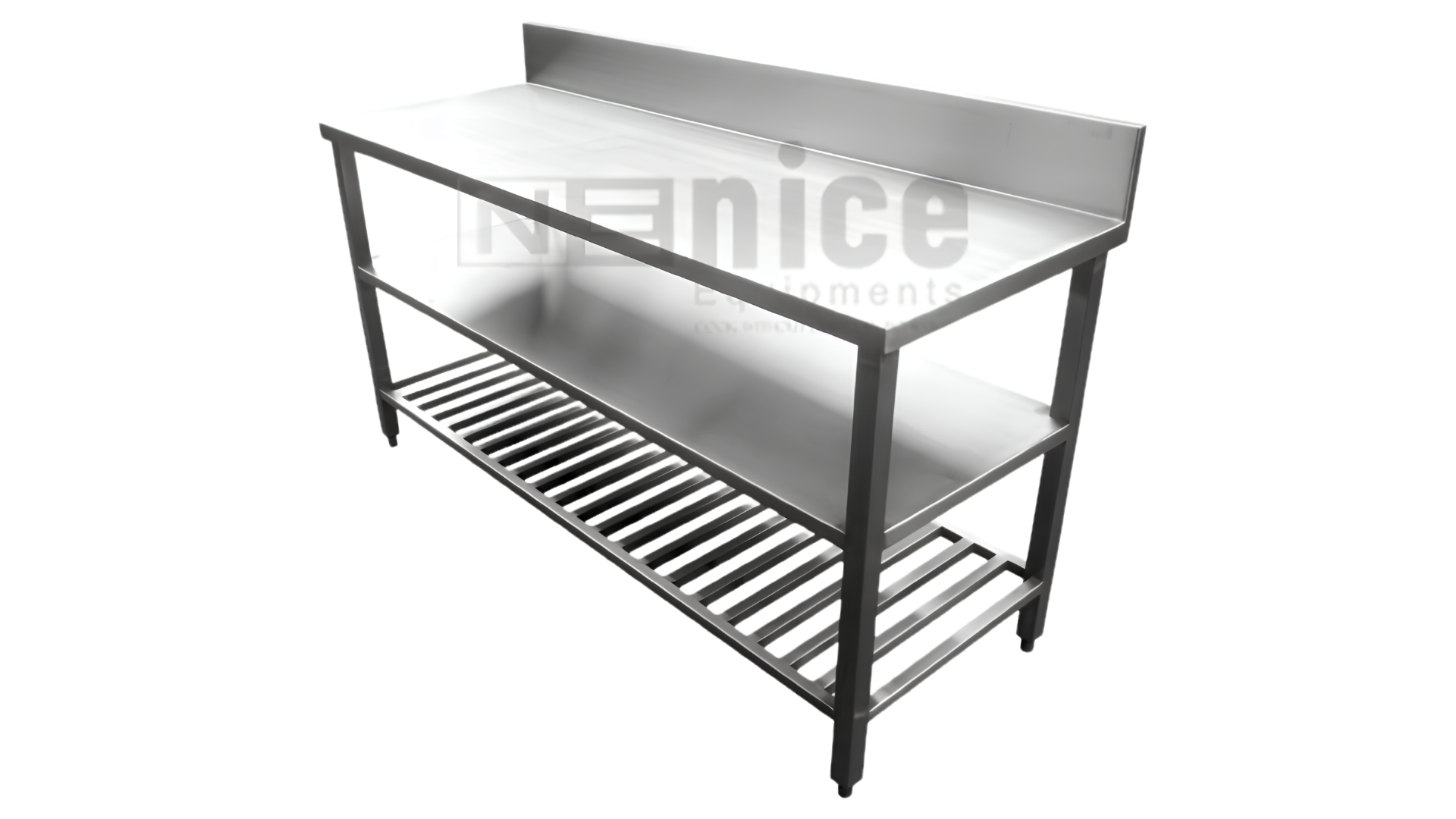 Work Table with One Plain Undershelf & Pipe Undershelf
