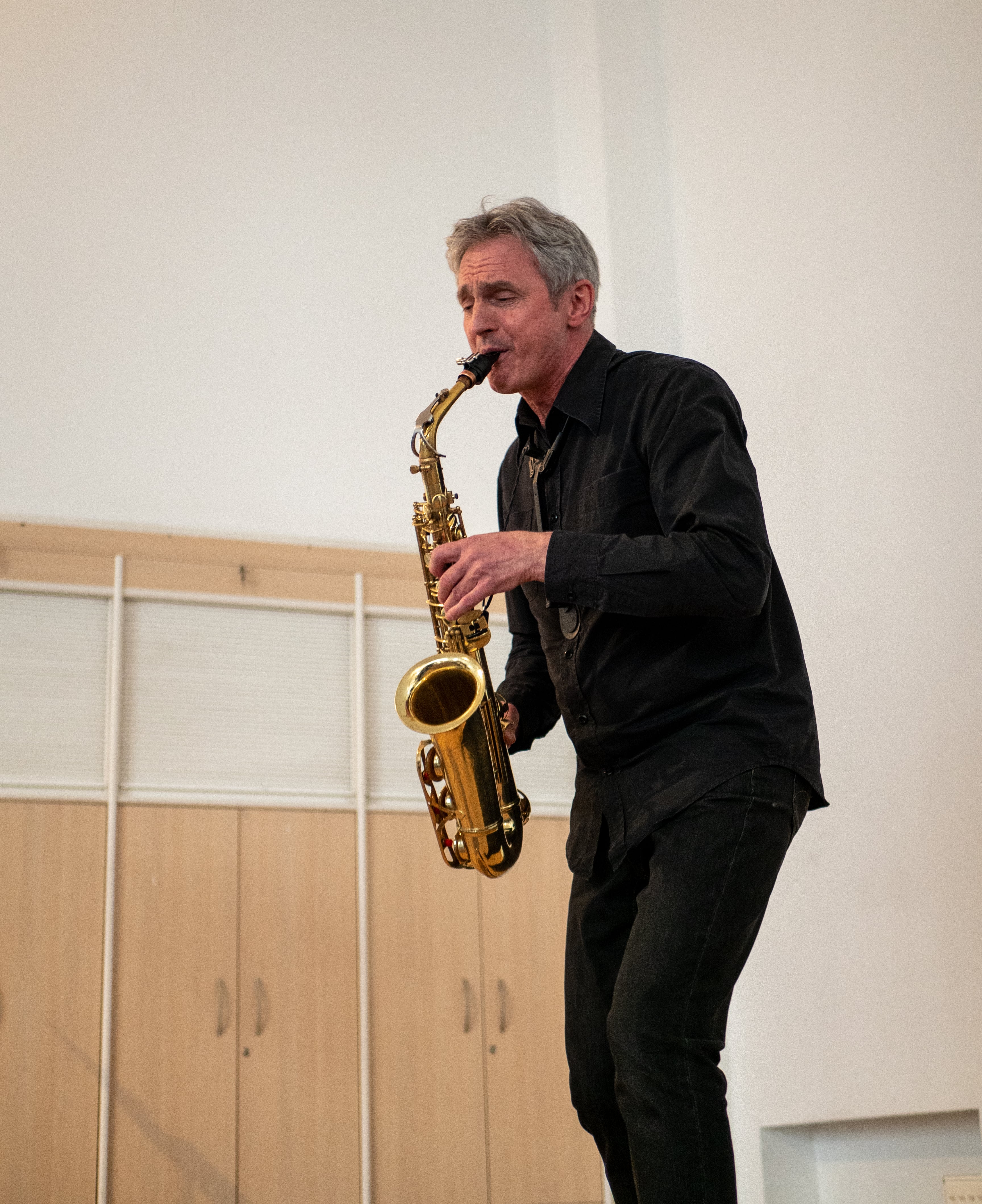 Solo saxophone performance