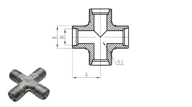 XD - Metric Male 24°H.T. Cross