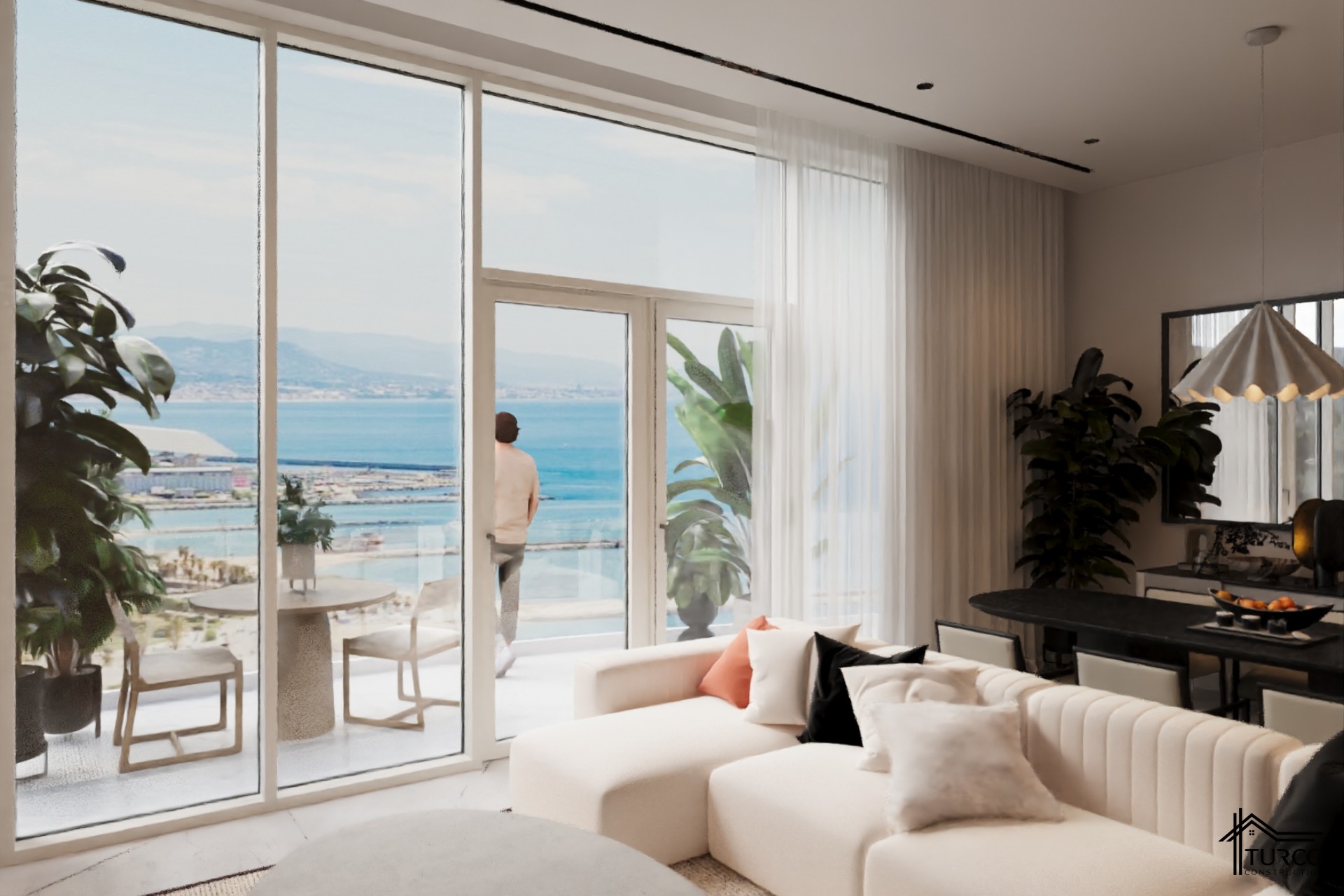 Luxury Apartment Interior with Sea View