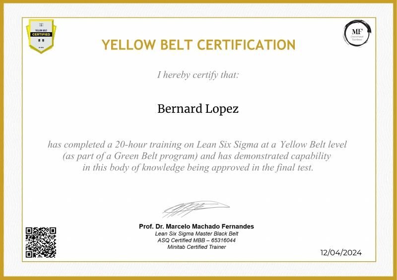 Lean Six Sigma Yellow Belt Certification