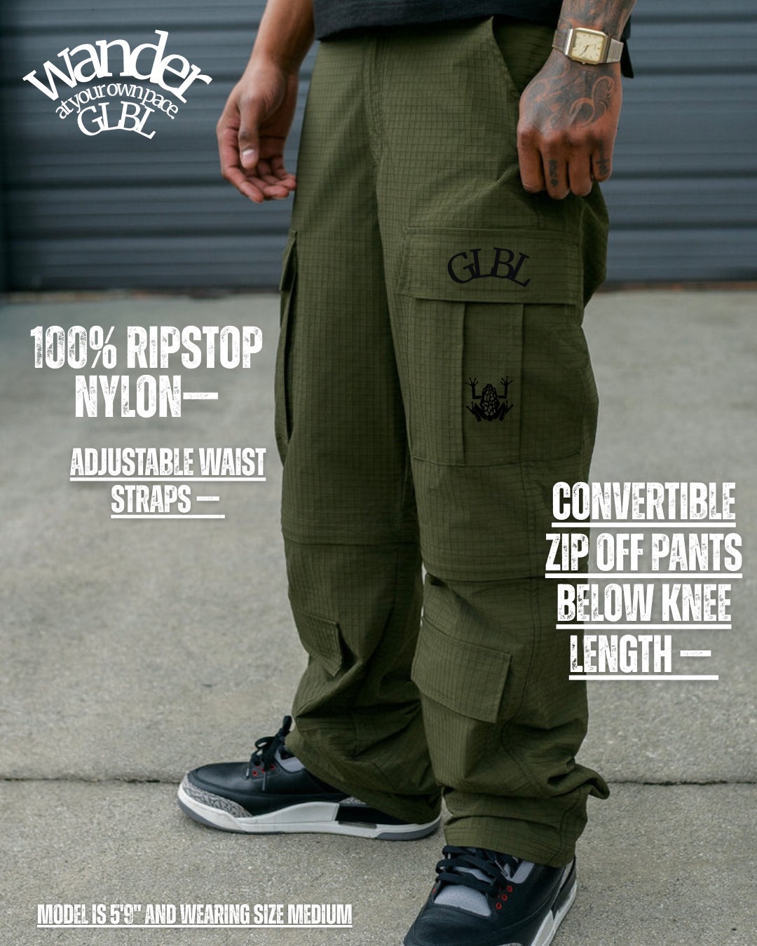 "Wander At Your Own Pace" Ripstop Convertible Pants