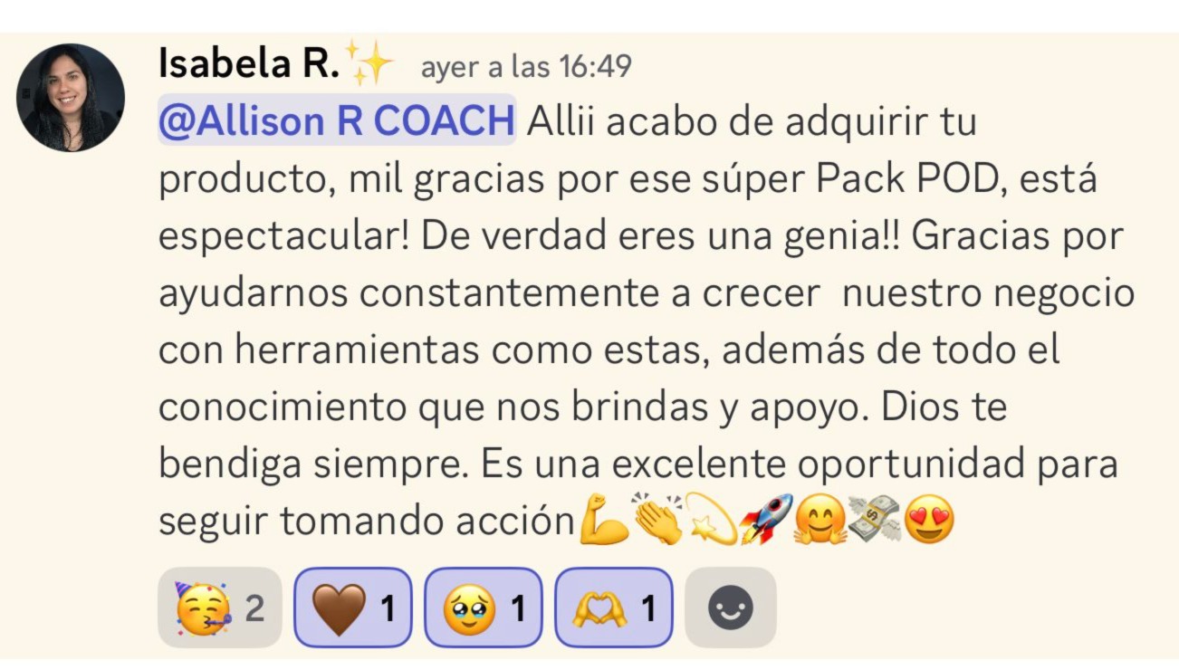 Testimonio de Isabela R. - super Pack POD