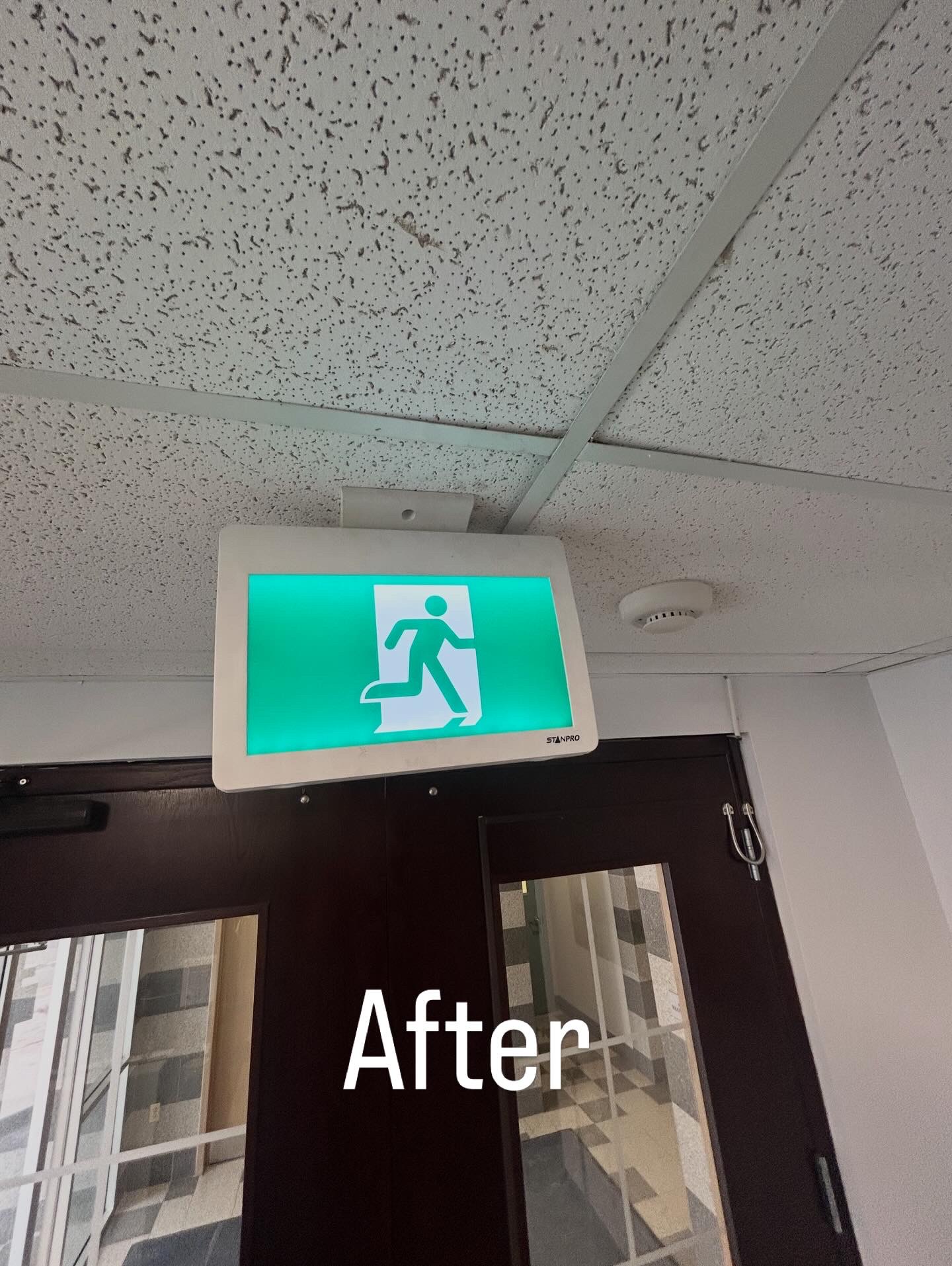 Exit sign installation