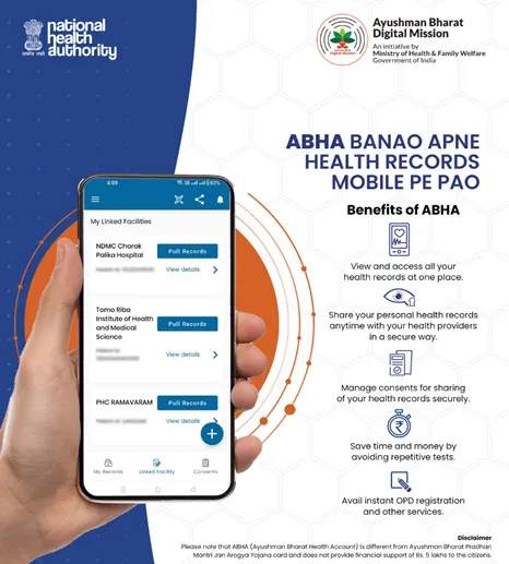 ABHA mobile app screenshot