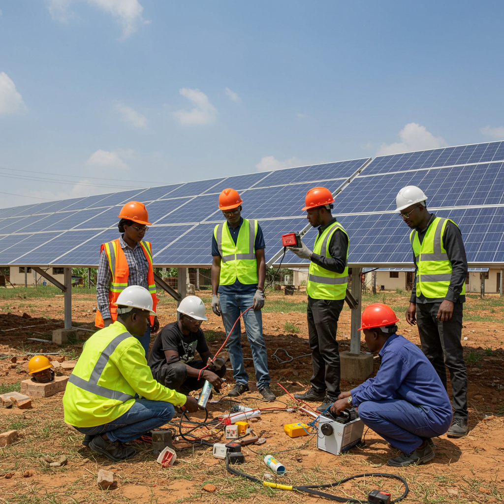 DEC Tech professional installation team working on solar project
