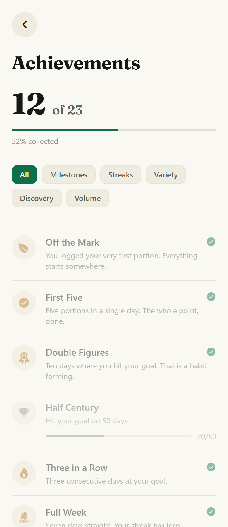 Example 5erday achievements view