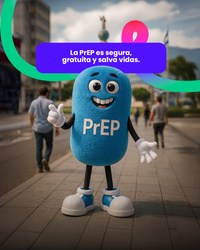 PrEP Character - Blue pill mascot