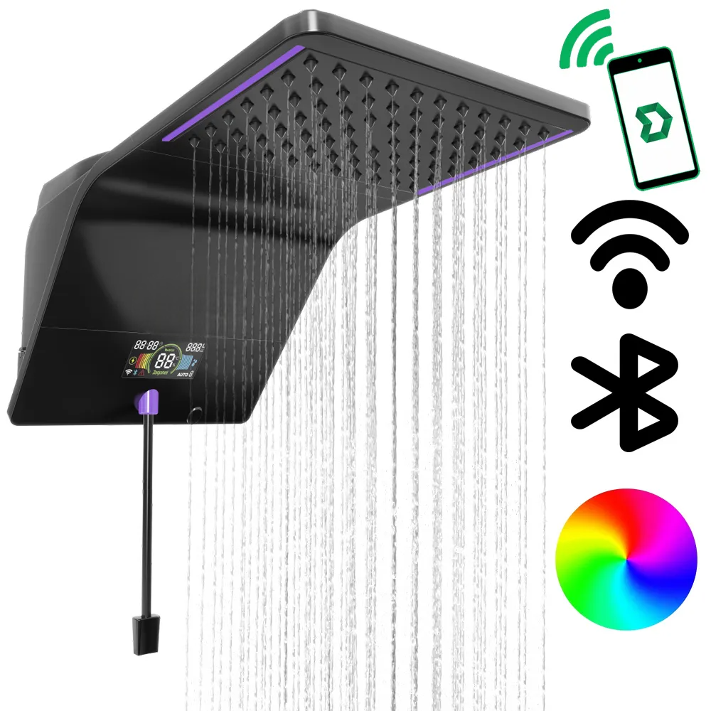 Chuiveiro Premium Digital com iluminação LED e jatos de água