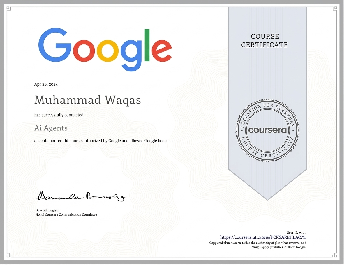 AI Agents Certificate - Muhammad Waqas