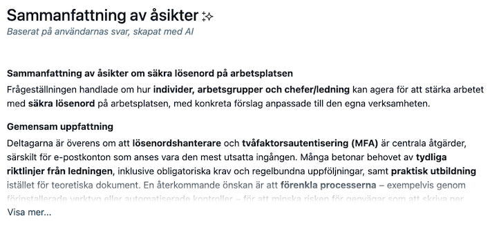 AI-genererad sammanfattning av svar