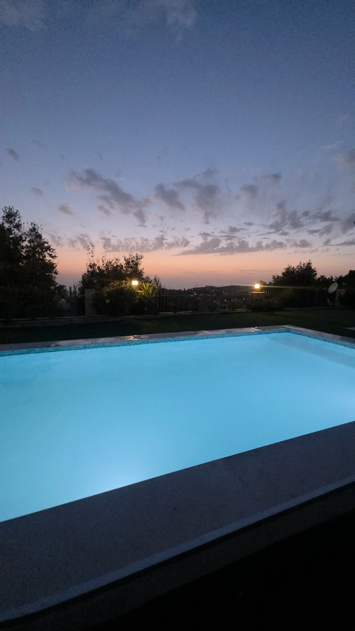 Pool at dusk