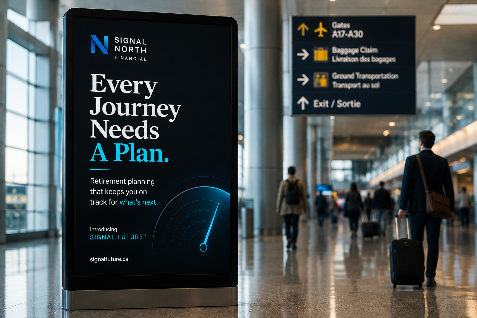 Airport Display - Capturing travelers in high-dwell environments