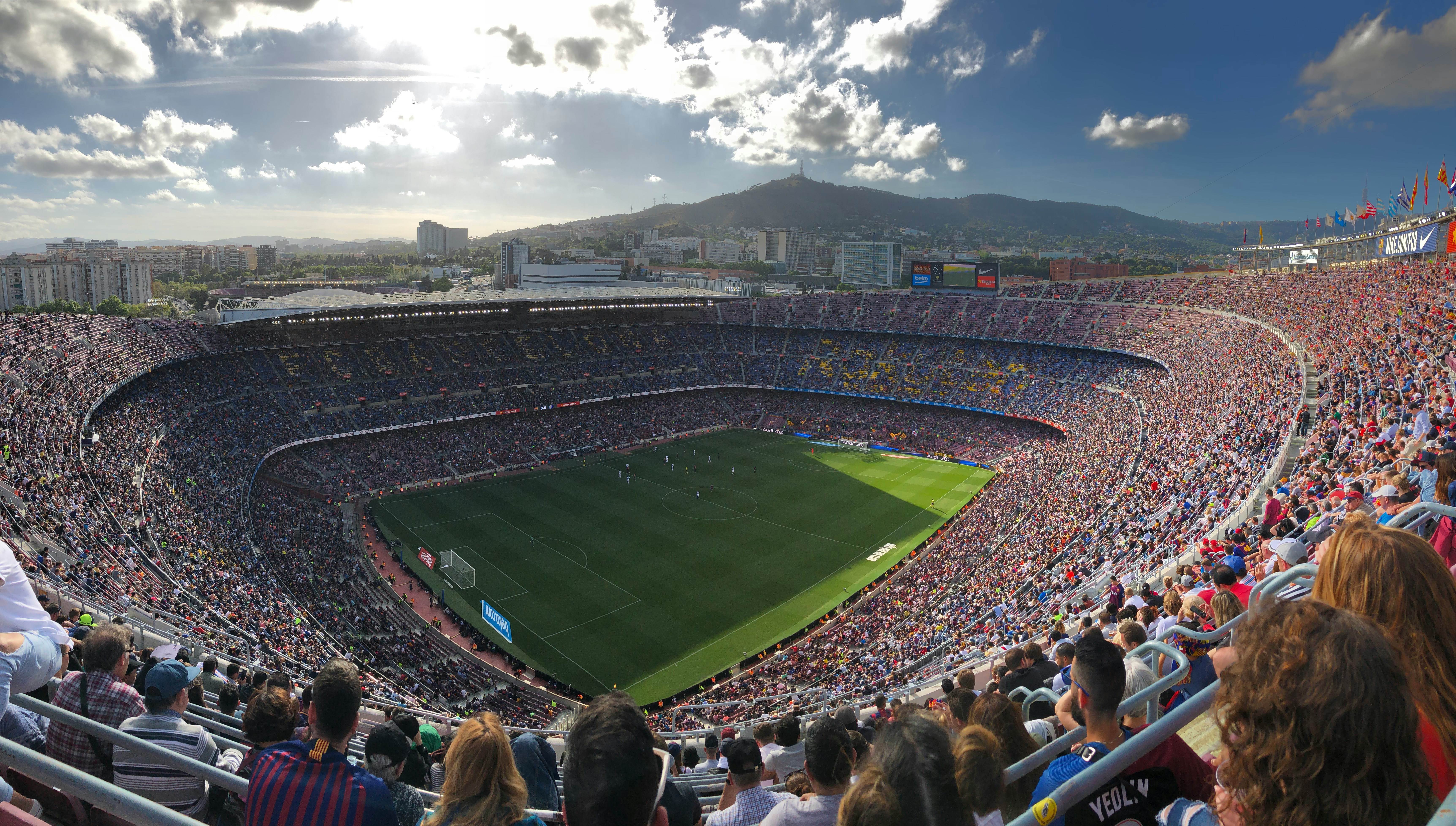 Professional stadium with spectators and vibrant atmosphere