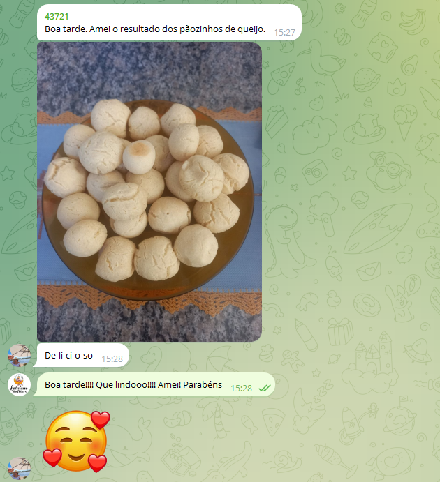 Resultado aluna - Pãozinhos de queijo