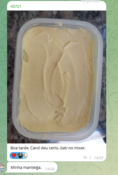 Resultado aluna - Manteiga vegana