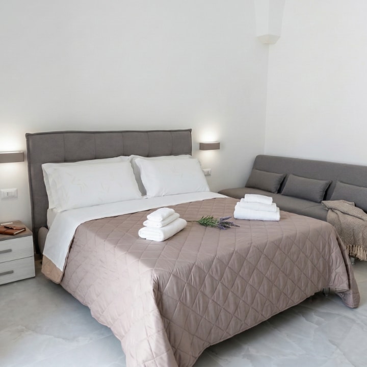 Ground Floor Apartment - Annex at Hotel Paradise Porto Cesareo -  room with Entire Apartment, Separate Bedroom, Living Room