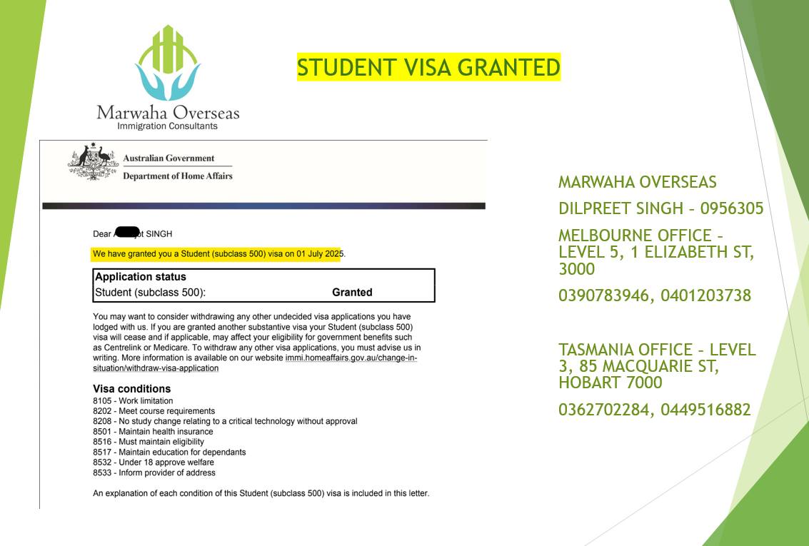 Student Visa (500) Granted