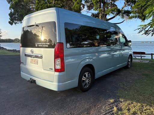 Maxi taxi van parked near the Perth coastline, servicing the wider metropolitan area