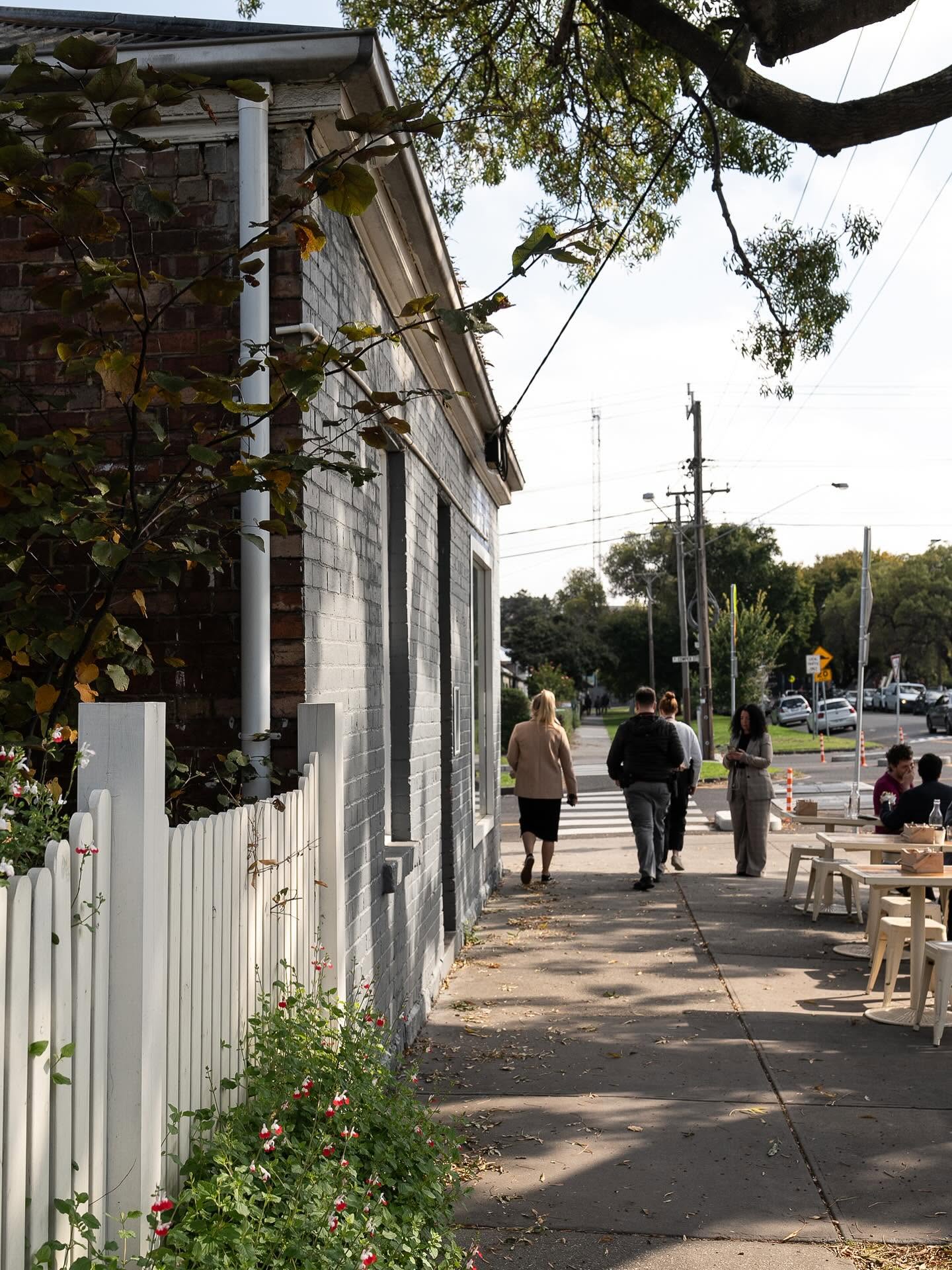 Sidewalk view of the Nathalia street where Milking It is located
