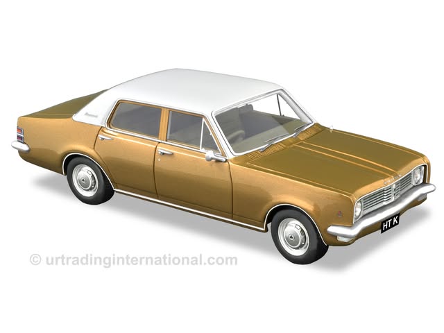 Holden HT Kingswood sedan in gold with white roof die-cast model